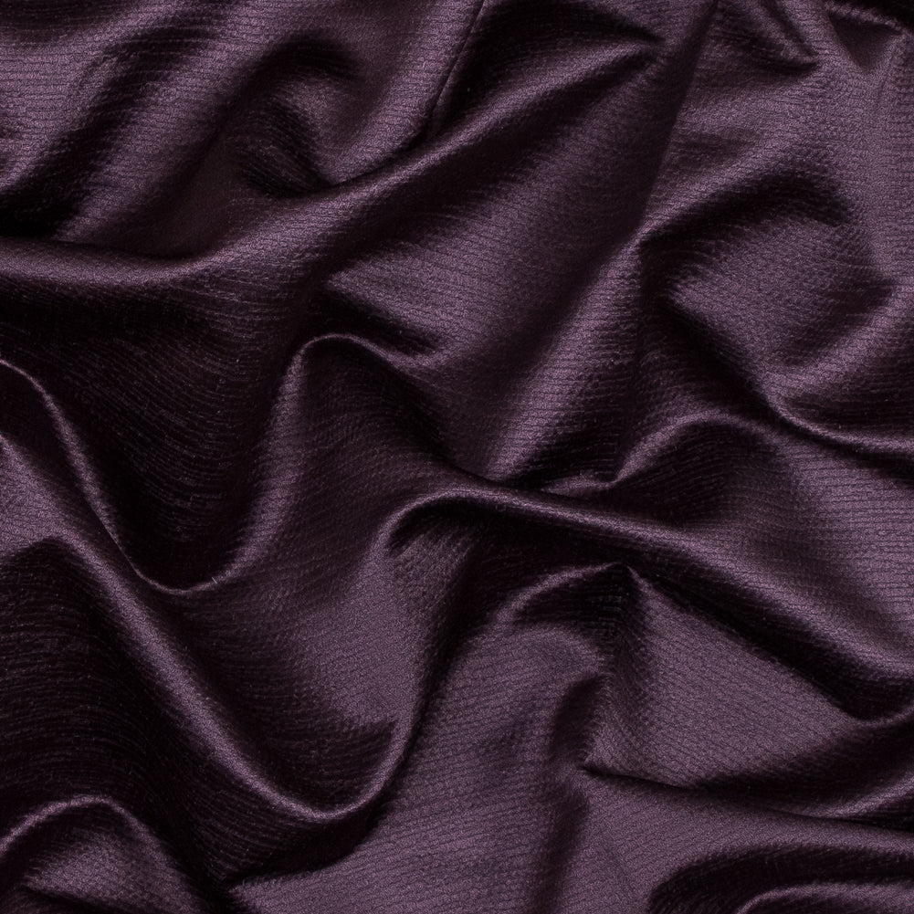 Luminous Textural Polyester Woven - Aubergine - British Imported Luminous Textural Polyester Woven - Aubergine - British Imported