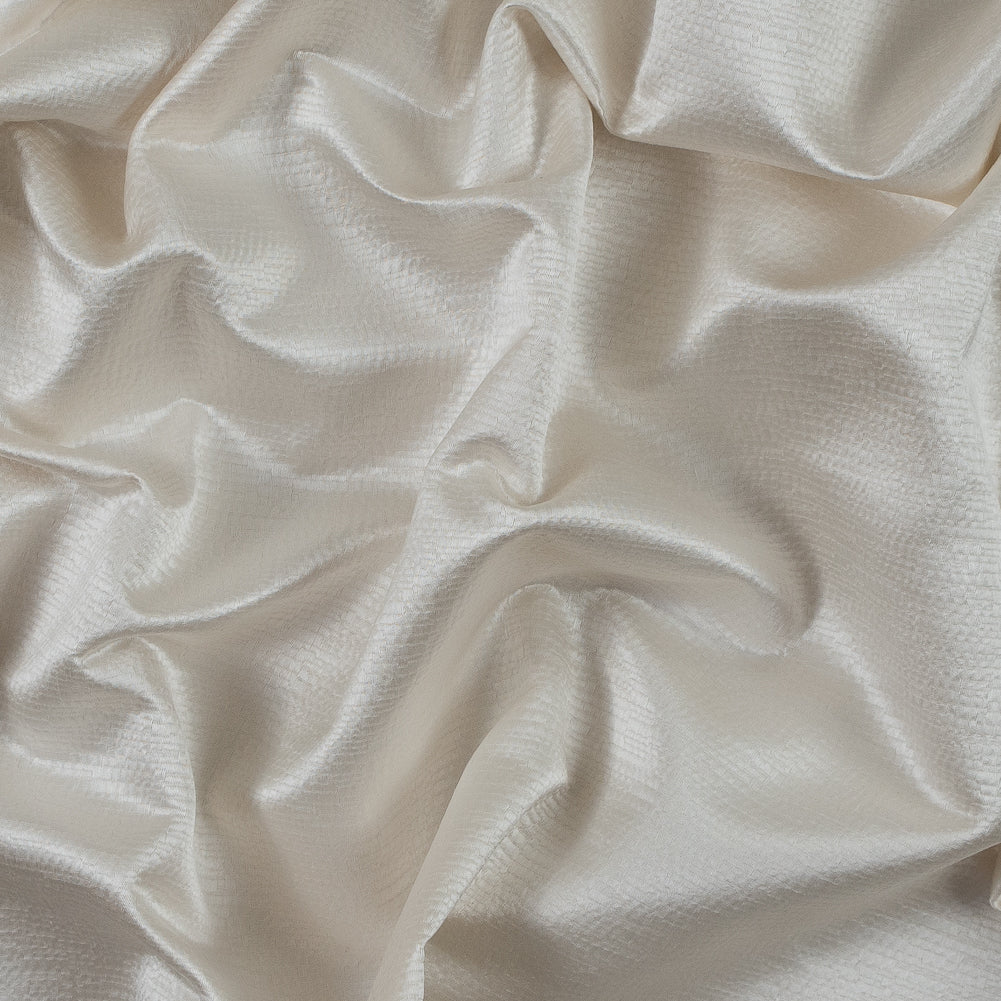 Luminous Textural Polyester Woven - Pearl - British Imported Luminous Textural Polyester Woven - Pearl - British Imported