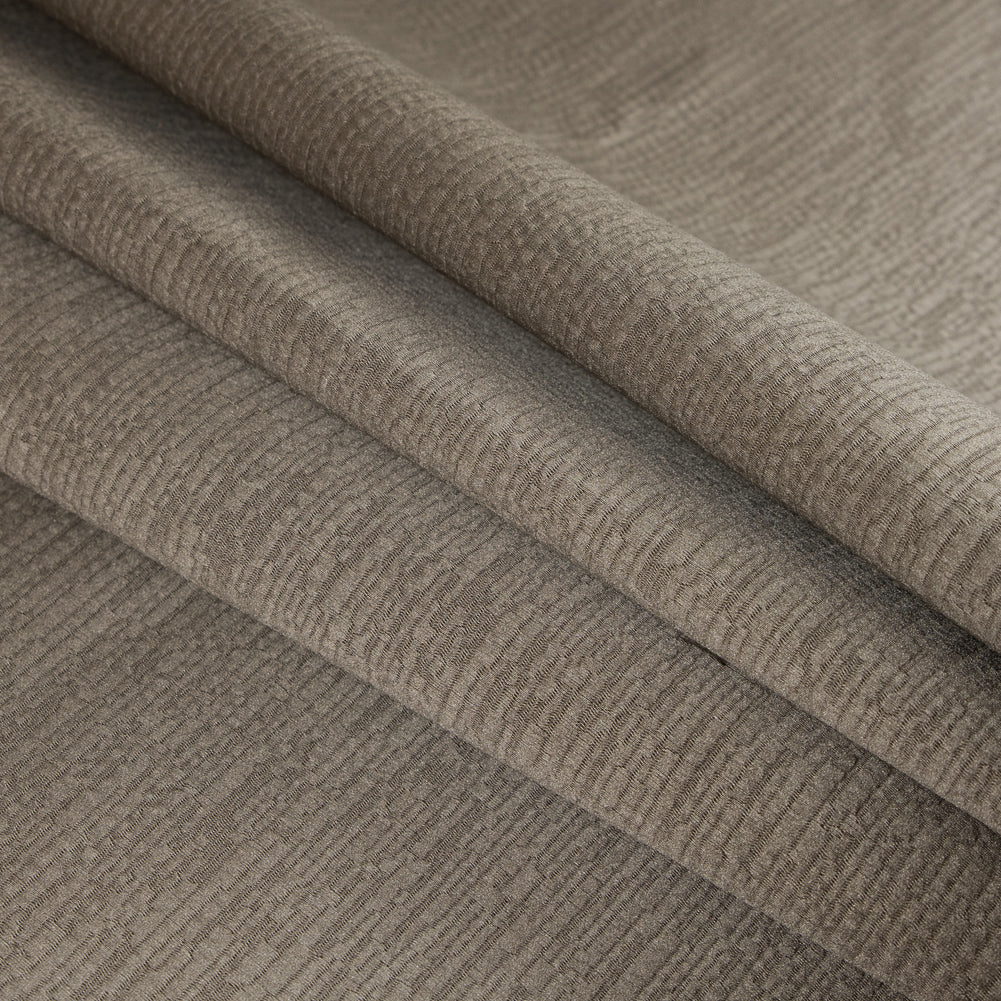 Luminous Textural Polyester Woven - Otter - British Imported Folded Luminous Textural Polyester Woven - Otter - British Imported Folded