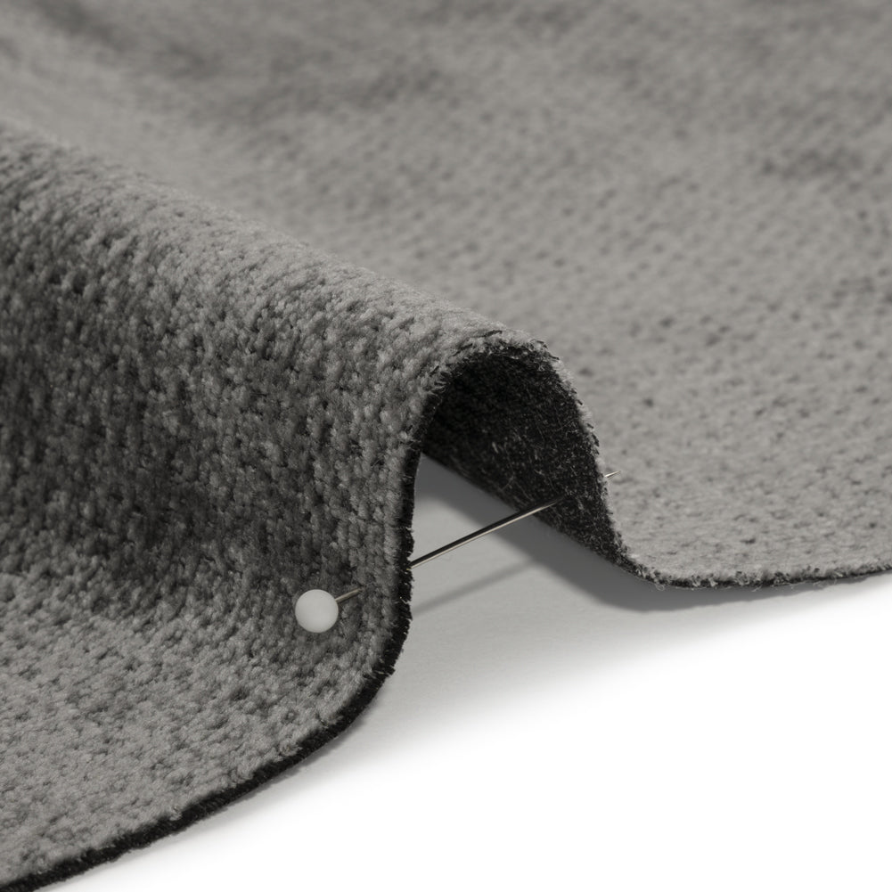 Chenille Upholstery Woven - Pewter - Lanton Collection Detail Chenille Upholstery Woven - Pewter - Lanton Collection Detail