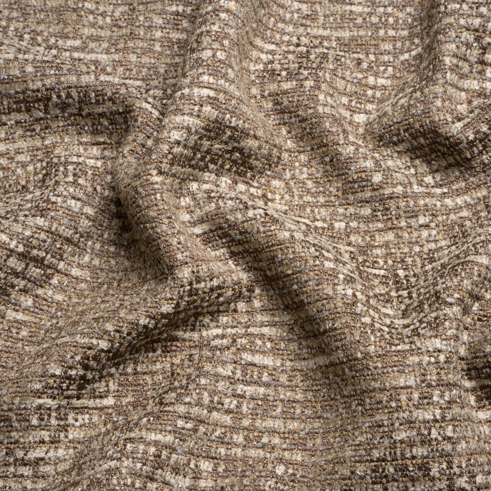 Tweed Upholstery Chenille - Espresso Striated - Caprona Collection Tweed Upholstery Chenille - Espresso Striated - Caprona Collection