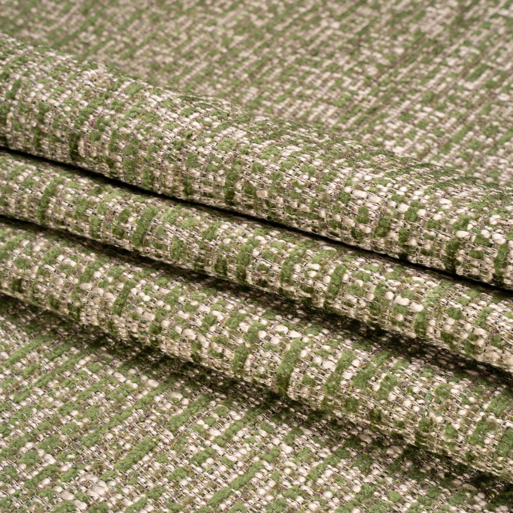 Tweed Upholstery Chenille - Laurel Striated - Caprona Collection Folded Tweed Upholstery Chenille - Laurel Striated - Caprona Collection Folded