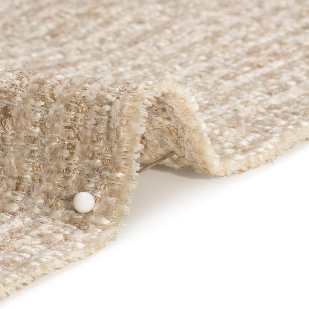 Tweed Upholstery Chenille - Linen Striated - Caprona Collection Detail Tweed Upholstery Chenille - Linen Striated - Caprona Collection Detail