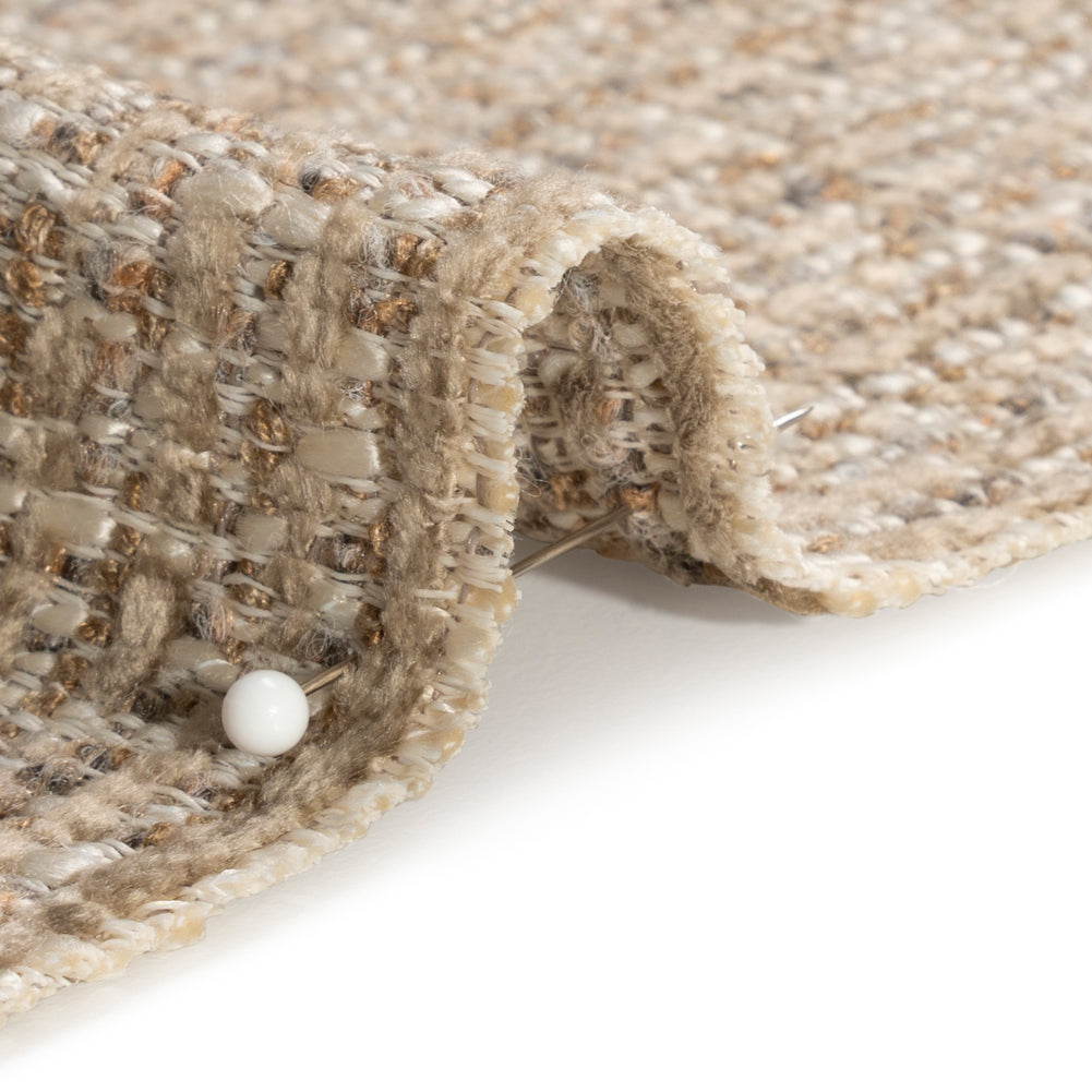 Tweed Upholstery Chenille - Pebble Striated - Caprona Collection Detail Tweed Upholstery Chenille - Pebble Striated - Caprona Collection Detail
