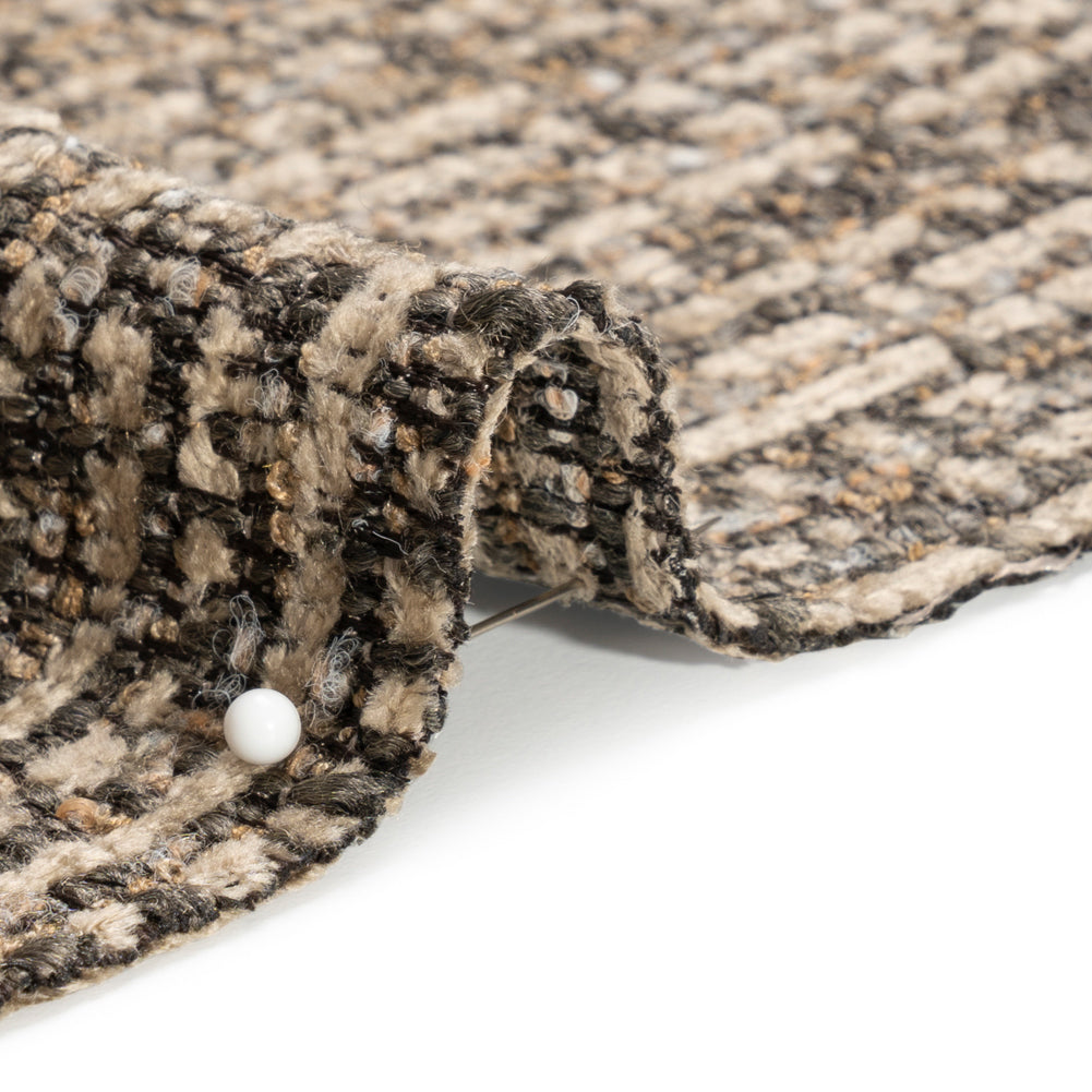 Tweed Upholstery Chenille - Stone Striated - Caprona Collection Detail Tweed Upholstery Chenille - Stone Striated - Caprona Collection Detail