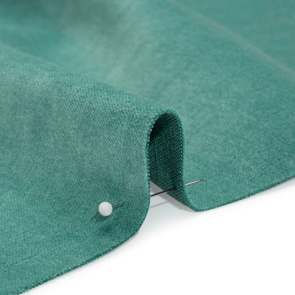 Polyester and Cotton Upholstery Velvet - Aqua - Corry Collection Detail Polyester and Cotton Upholstery Velvet - Aqua - Corry Collection Detail