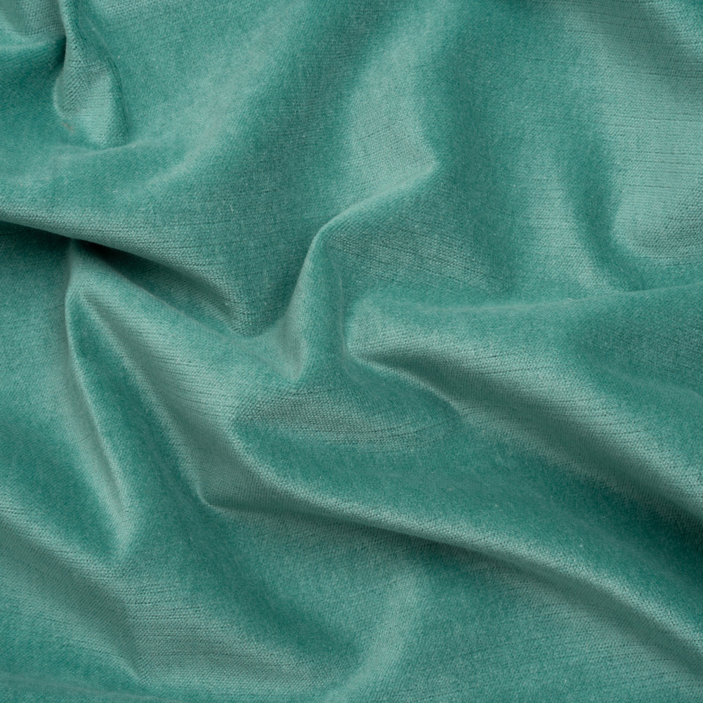 Polyester and Cotton Upholstery Velvet - Aqua - Corry Collection Polyester and Cotton Upholstery Velvet - Aqua - Corry Collection