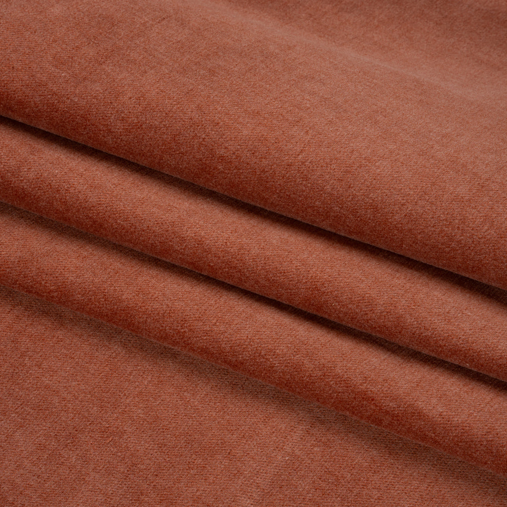Polyester and Cotton Upholstery Velvet - Brick - Corry Collection Folded Polyester and Cotton Upholstery Velvet - Brick - Corry Collection Folded