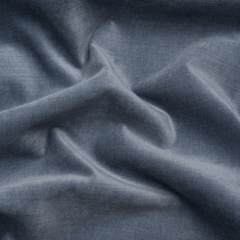 Polyester and Cotton Upholstery Velvet - Denim - Corry Collection Polyester and Cotton Upholstery Velvet - Denim - Corry Collection