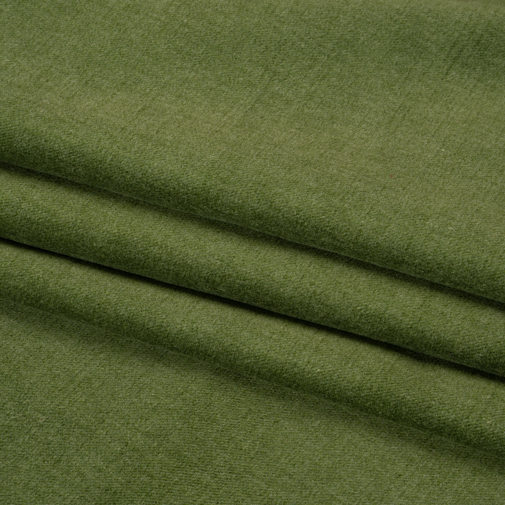 Polyester and Cotton Upholstery Velvet - Moss - Corry Collection Folded Polyester and Cotton Upholstery Velvet - Moss - Corry Collection Folded