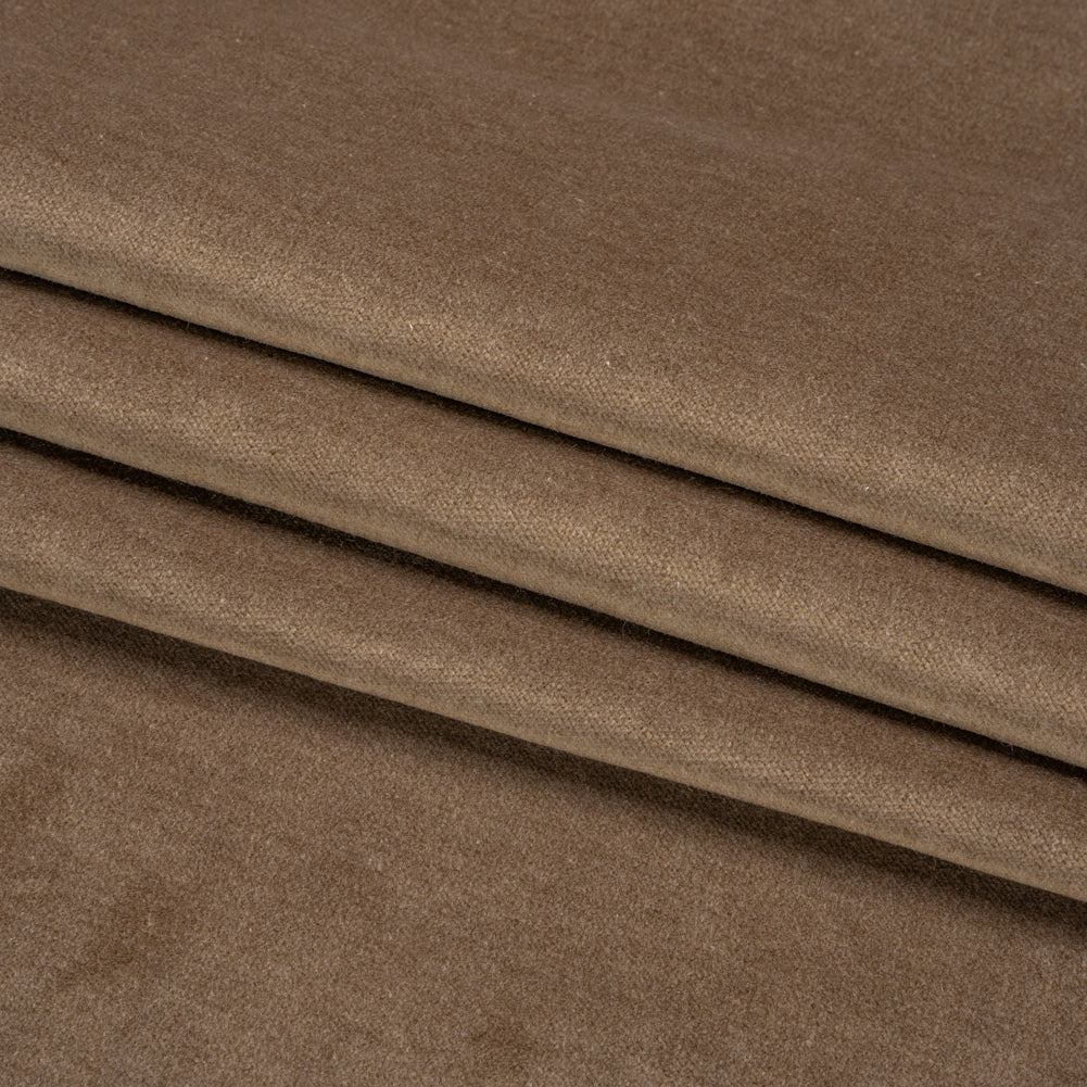 Polyester and Cotton Upholstery Velvet - Otter - Corry Collection Folded Polyester and Cotton Upholstery Velvet - Otter - Corry Collection Folded
