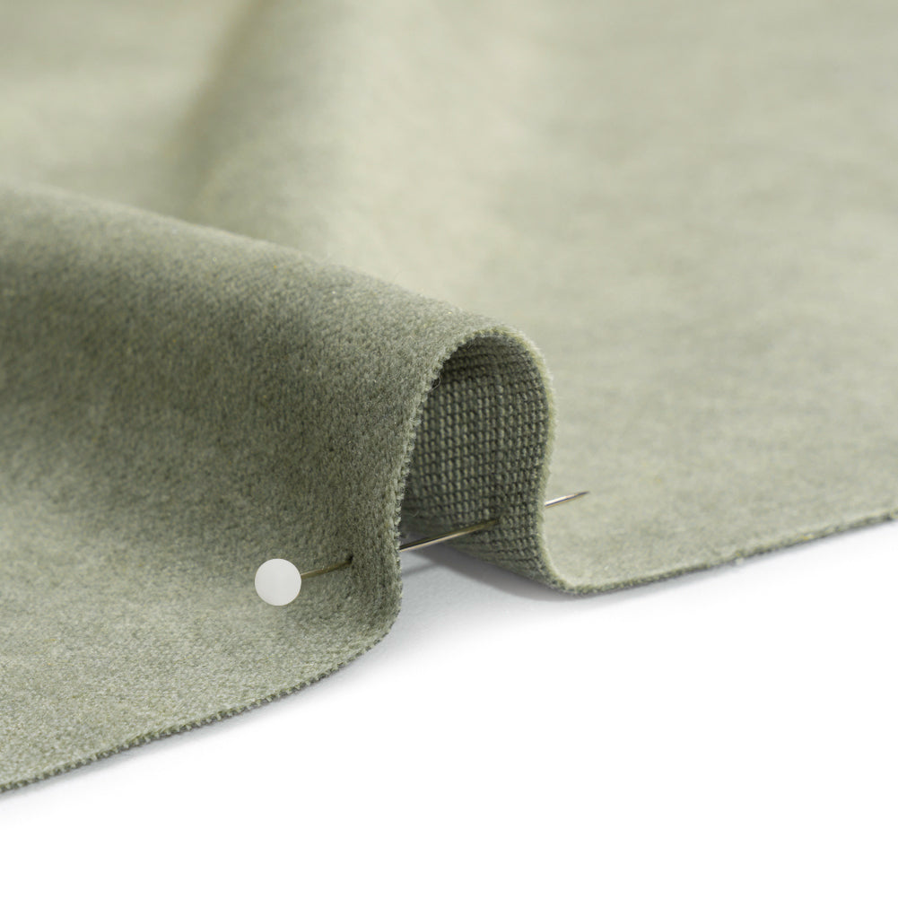 Polyester and Cotton Upholstery Velvet - Sage - Corry Collection Detail Polyester and Cotton Upholstery Velvet - Sage - Corry Collection Detail