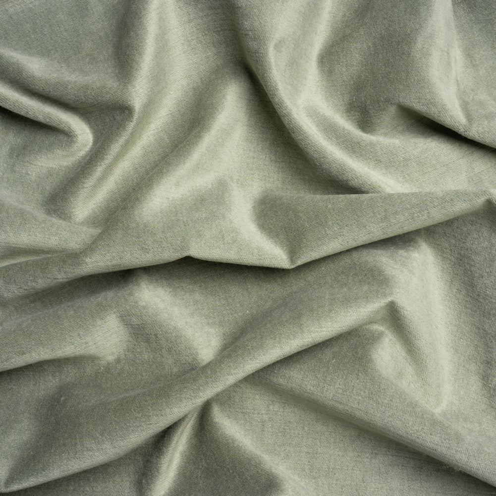 Polyester and Cotton Upholstery Velvet - Sage - Corry Collection Polyester and Cotton Upholstery Velvet - Sage - Corry Collection