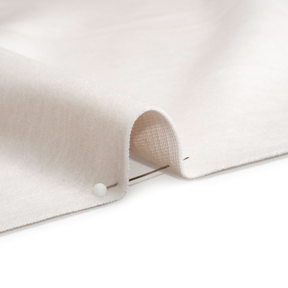 Polyester and Cotton Upholstery Velvet - Snow - Corry Collection Detail Polyester and Cotton Upholstery Velvet - Snow - Corry Collection Detail