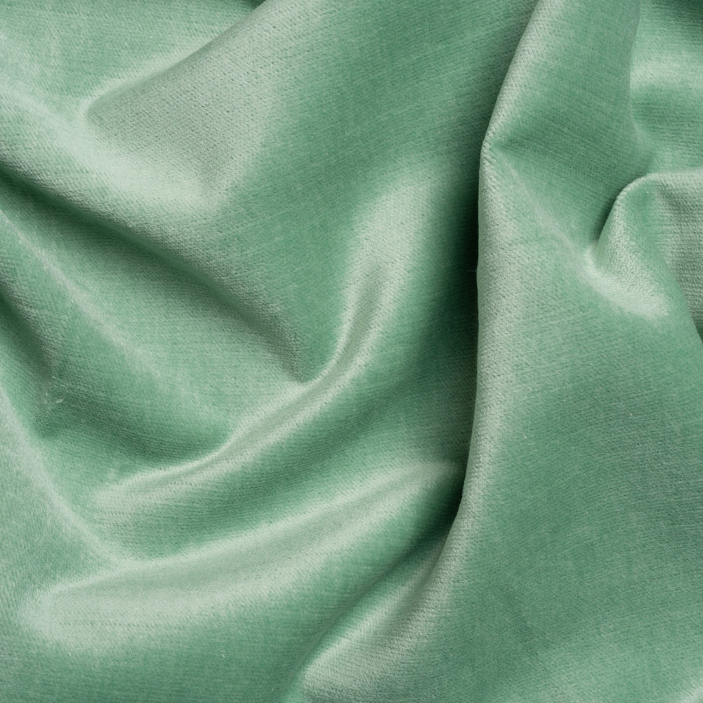 Polyester and Cotton Upholstery Velvet - Spearmint - Corry Collection Polyester and Cotton Upholstery Velvet - Spearmint - Corry Collection