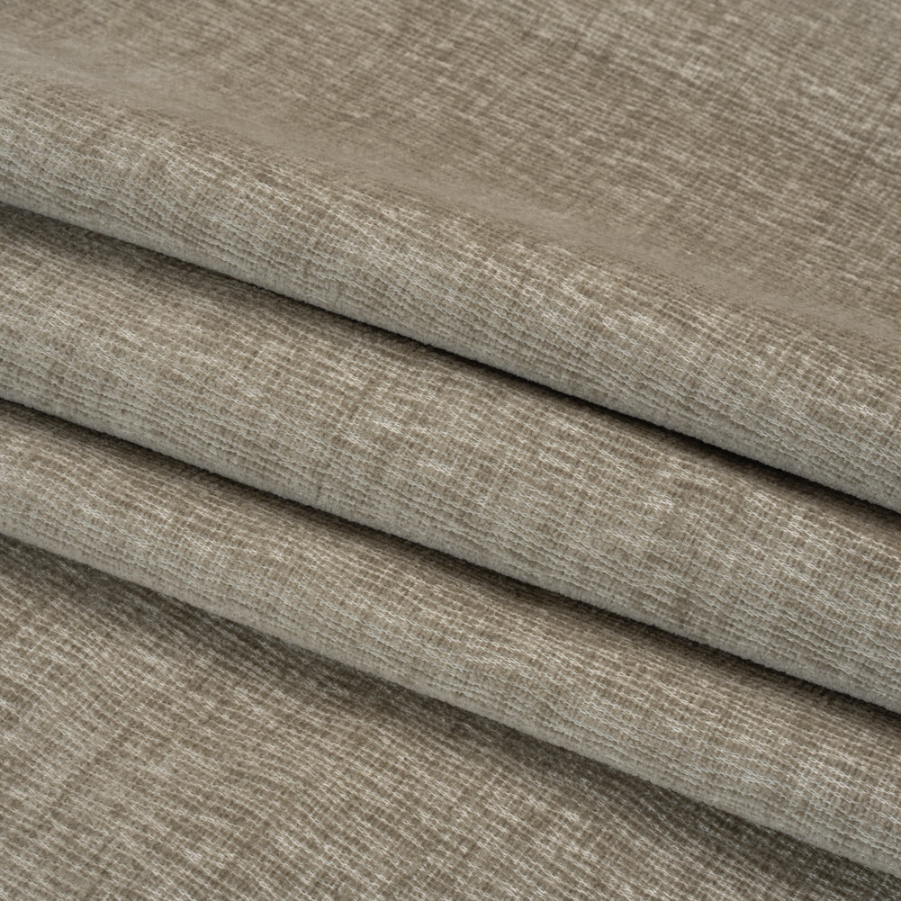 Chenille Upholstery Woven with Latex Backing - Chrome - Lovell Collection Folded Chenille Upholstery Woven with Latex Backing - Chrome - Lovell Collection Folded