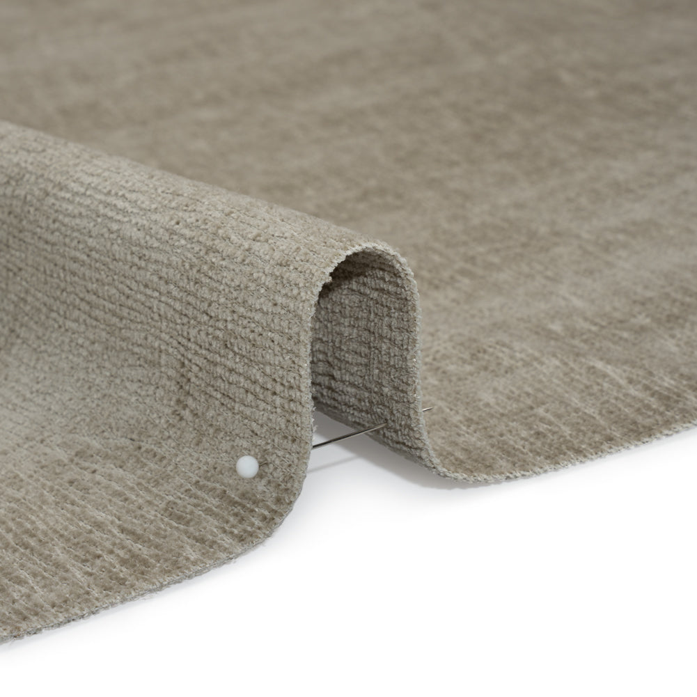 Chenille Upholstery Woven with Latex Backing - Chrome - Lovell Collection Detail Chenille Upholstery Woven with Latex Backing - Chrome - Lovell Collection Detail