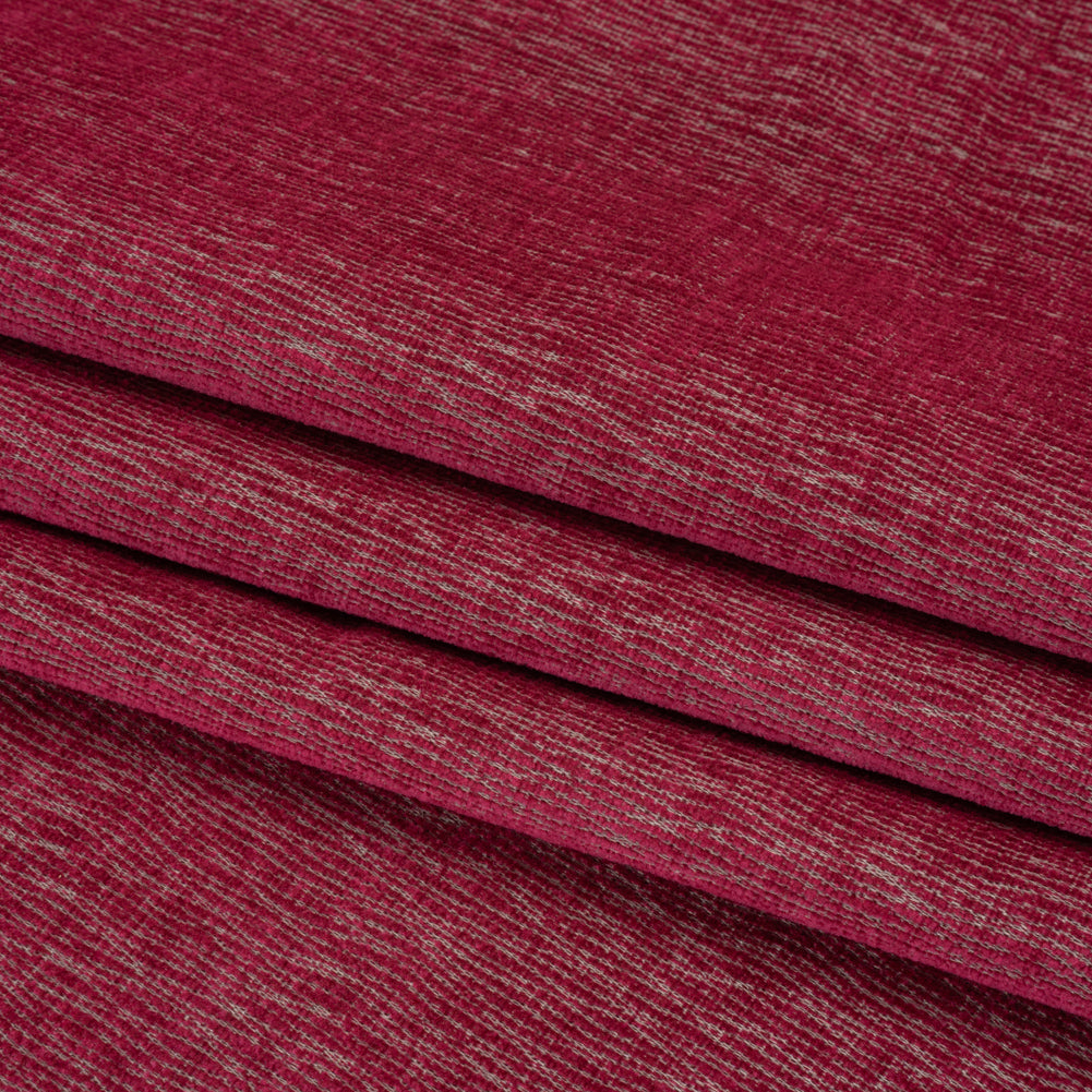 Chenille Upholstery Woven with Latex Backing - Magenta - Lovell Collection Folded Chenille Upholstery Woven with Latex Backing - Magenta - Lovell Collection Folded