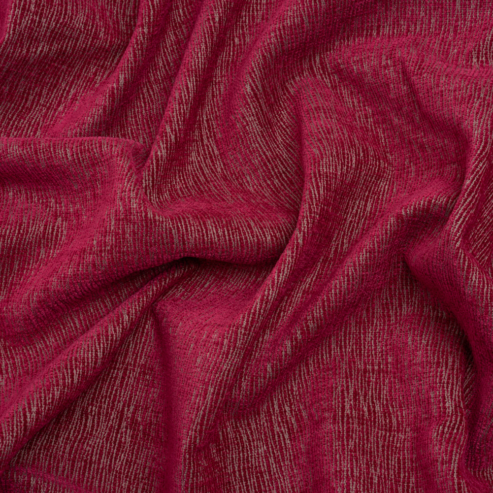 Chenille Upholstery Woven with Latex Backing - Magenta - Lovell Collection Chenille Upholstery Woven with Latex Backing - Magenta - Lovell Collection