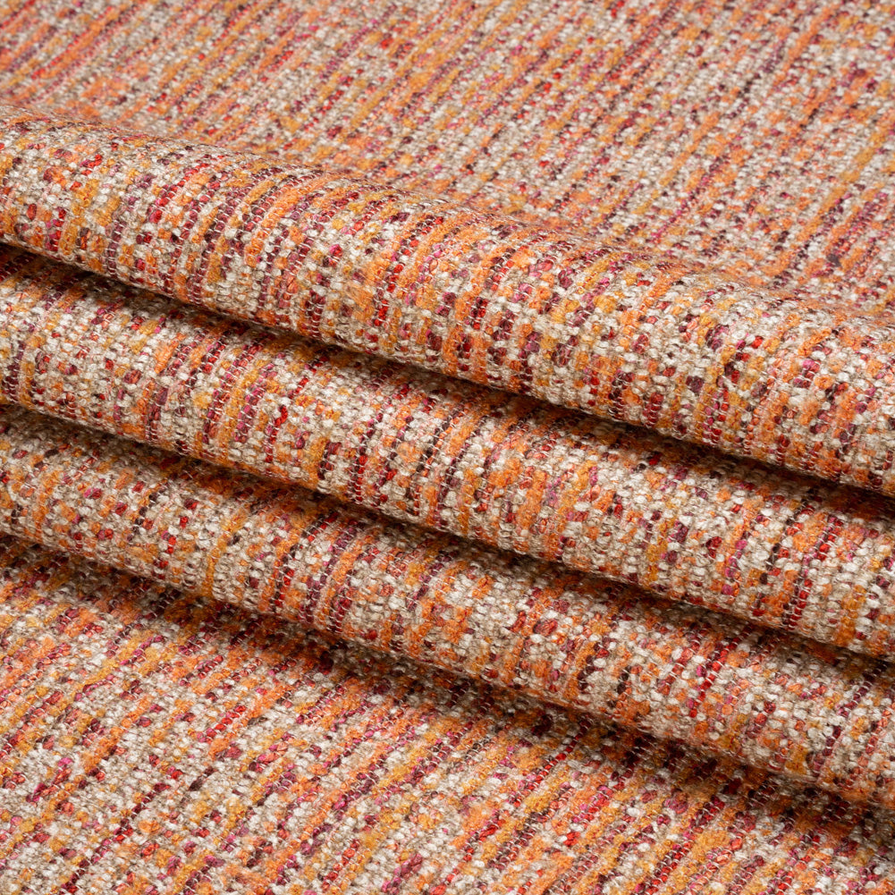 Upholstery Boucle - Berry Stripes - Valemount Collection Folded Upholstery Boucle - Berry Stripes - Valemount Collection Folded