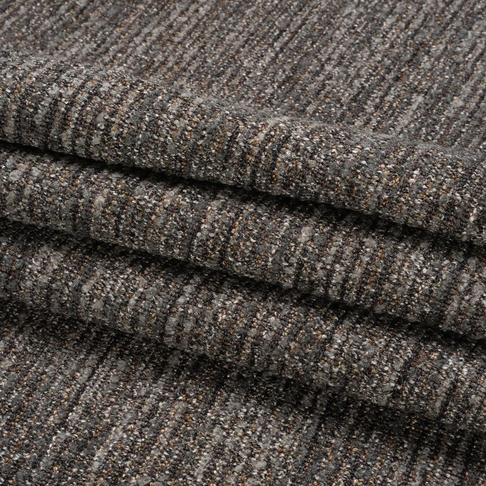 Upholstery Boucle - Espresso Stripes - Valemount Collection Folded Upholstery Boucle - Espresso Stripes - Valemount Collection Folded