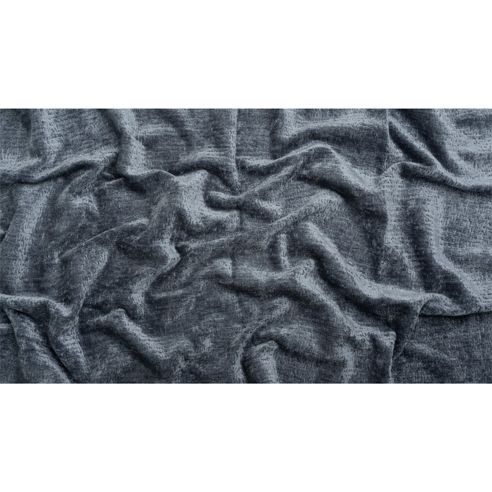 Textured Upholstery Chenille - Denim - Odie Collection Full Textured Upholstery Chenille - Denim - Odie Collection Full
