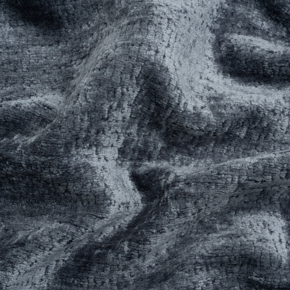 Textured Upholstery Chenille - Denim - Odie Collection Textured Upholstery Chenille - Denim - Odie Collection