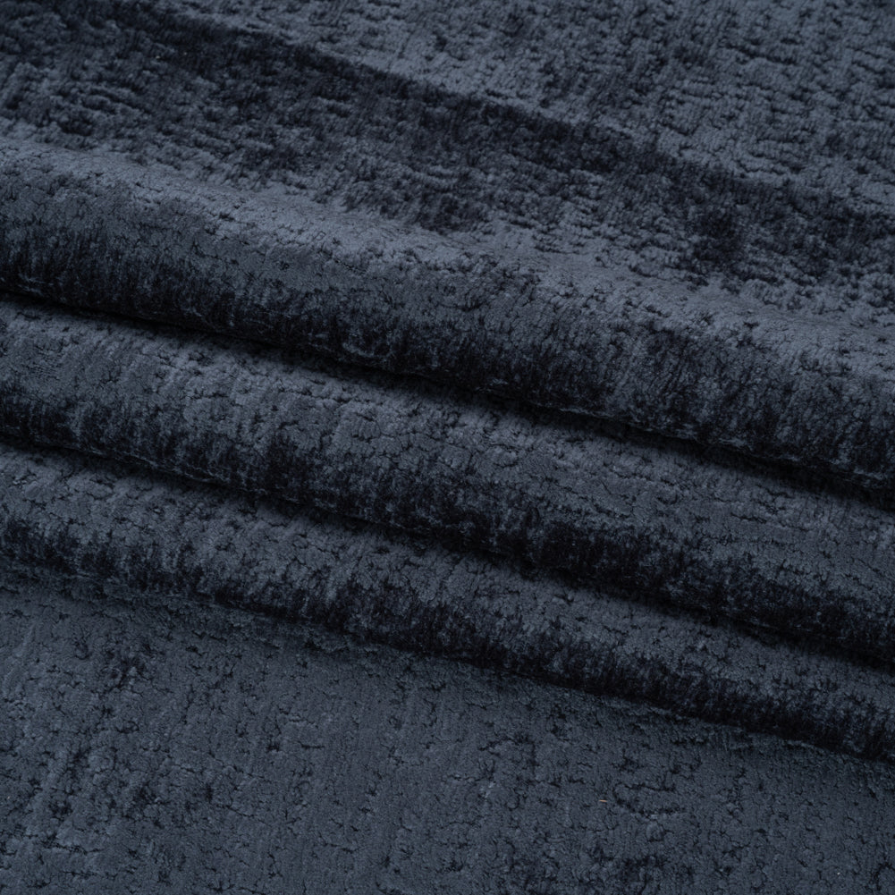 Textured Upholstery Chenille - Indigo - Odie Collection Folded Textured Upholstery Chenille - Indigo - Odie Collection Folded