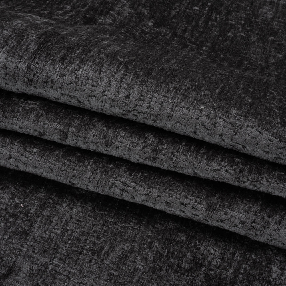 Textured Upholstery Chenille - Onyx - Odie Collection Folded Textured Upholstery Chenille - Onyx - Odie Collection Folded