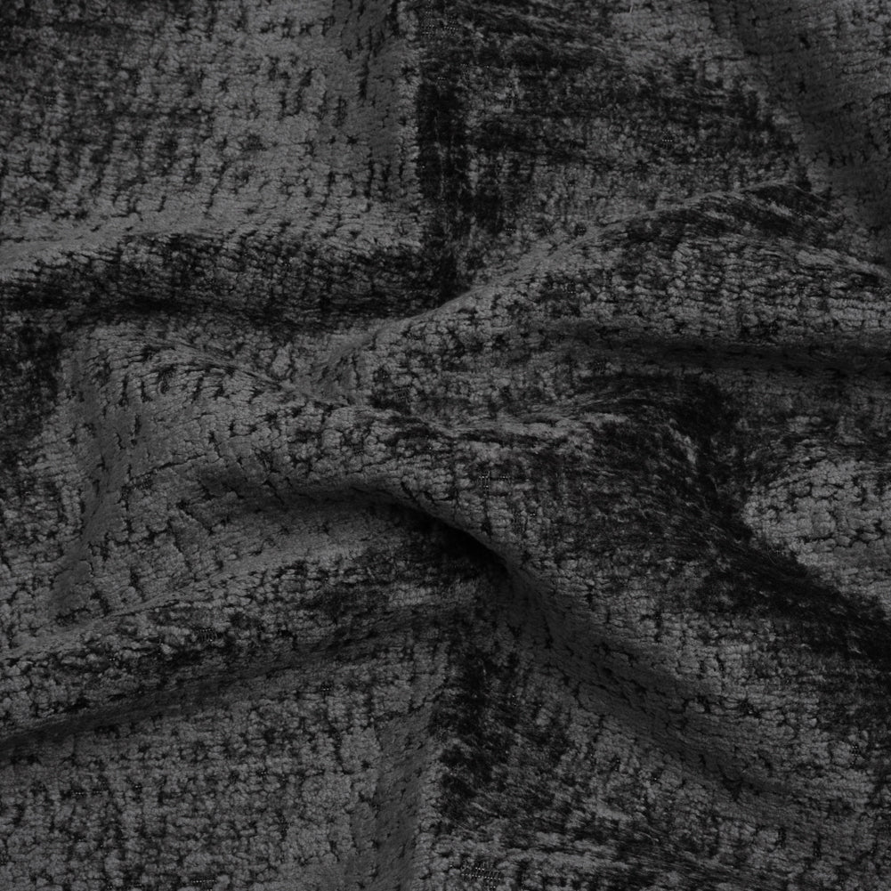 Textured Upholstery Chenille - Onyx - Odie Collection Textured Upholstery Chenille - Onyx - Odie Collection