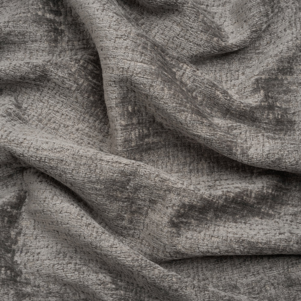 Textured Upholstery Chenille - Platinum - Odie Collection Textured Upholstery Chenille - Platinum - Odie Collection