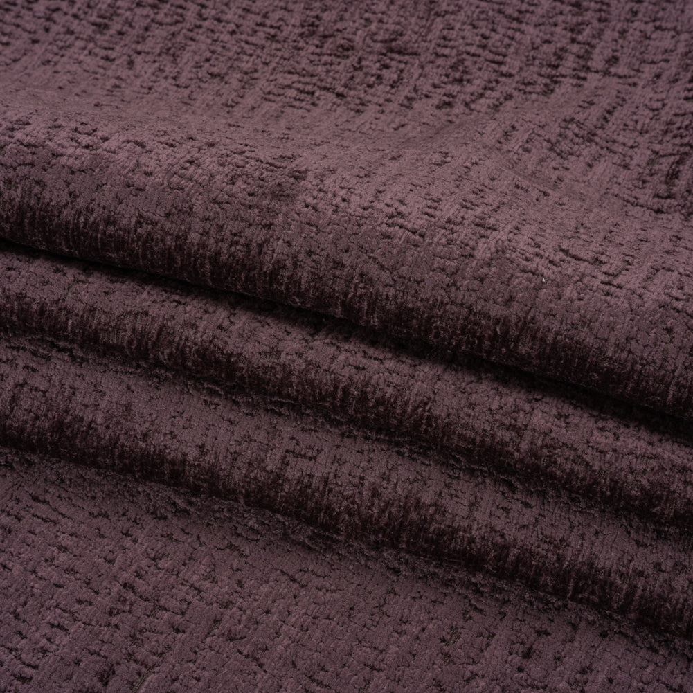 Textured Upholstery Chenille - Plum - Odie Collection Folded Textured Upholstery Chenille - Plum - Odie Collection Folded