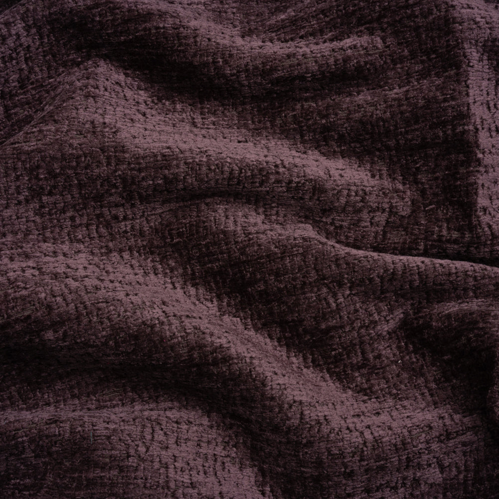 Textured Upholstery Chenille - Plum - Odie Collection Textured Upholstery Chenille - Plum - Odie Collection