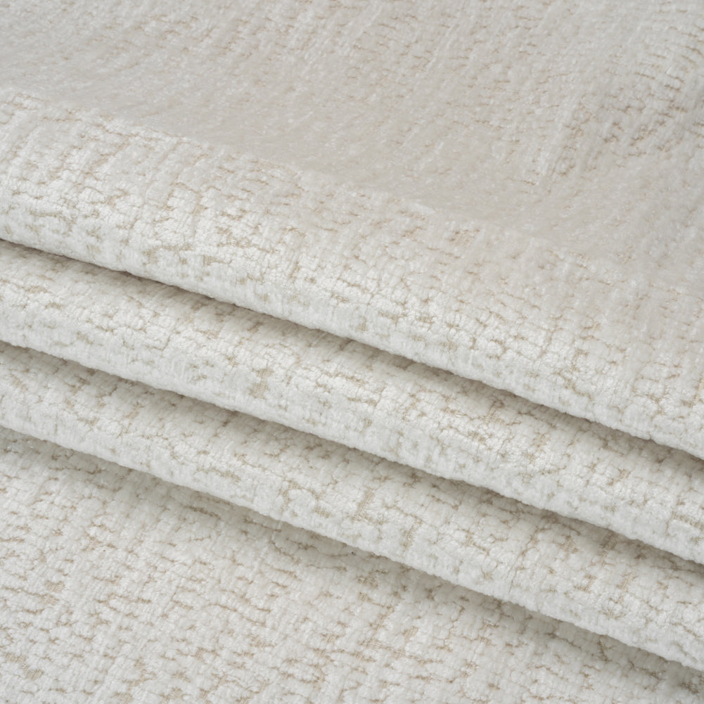Textured Upholstery Chenille - White Hot - Odie Collection Folded Textured Upholstery Chenille - White Hot - Odie Collection Folded