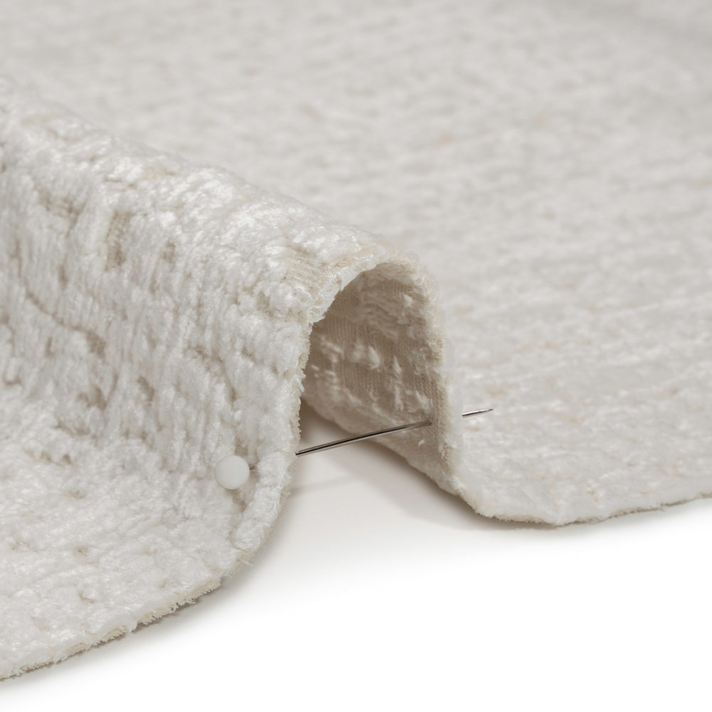 Textured Upholstery Chenille - White Hot - Odie Collection Detail Textured Upholstery Chenille - White Hot - Odie Collection Detail