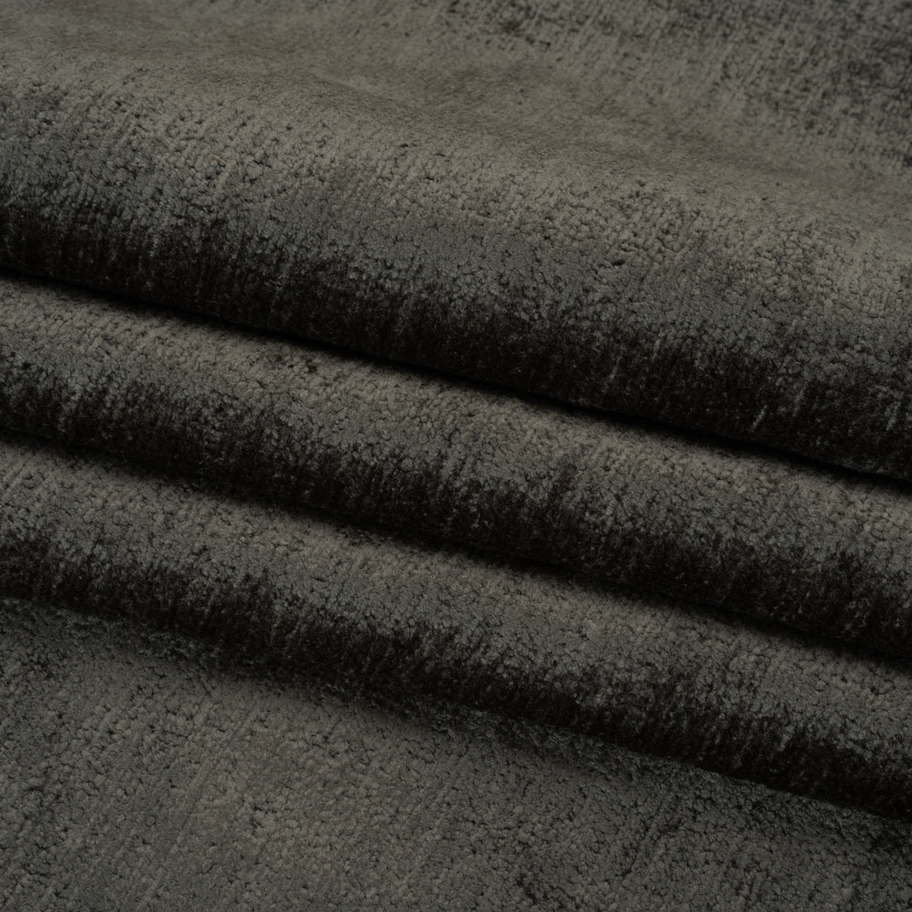Upholstery Chenille - Asphalt Monotone Abstract - Timbrell Collection Folded Upholstery Chenille - Asphalt Monotone Abstract - Timbrell Collection Folded