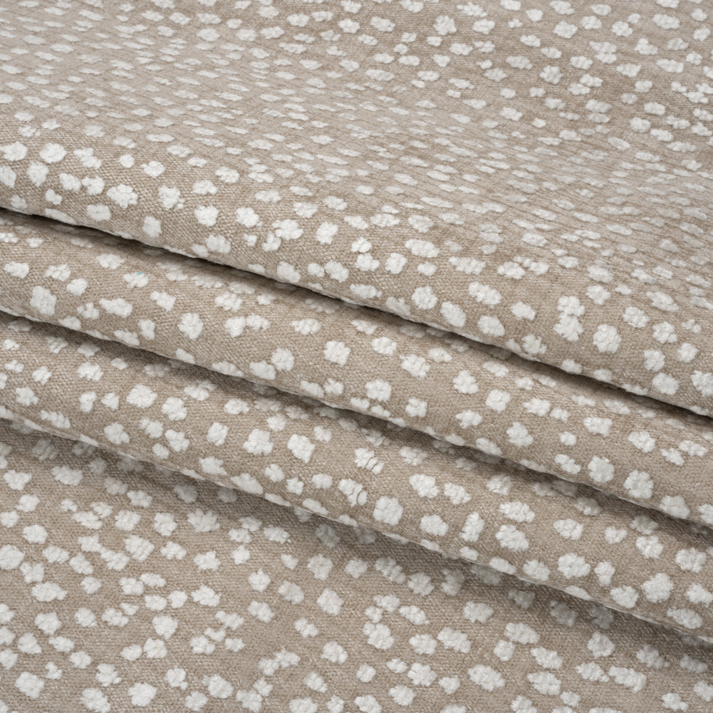Upholstery Chenille - Beige Spotted - Piperhill Collection Folded Upholstery Chenille - Beige Spotted - Piperhill Collection Folded
