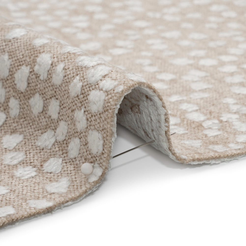 Upholstery Chenille - Beige Spotted - Piperhill Collection Detail Upholstery Chenille - Beige Spotted - Piperhill Collection Detail