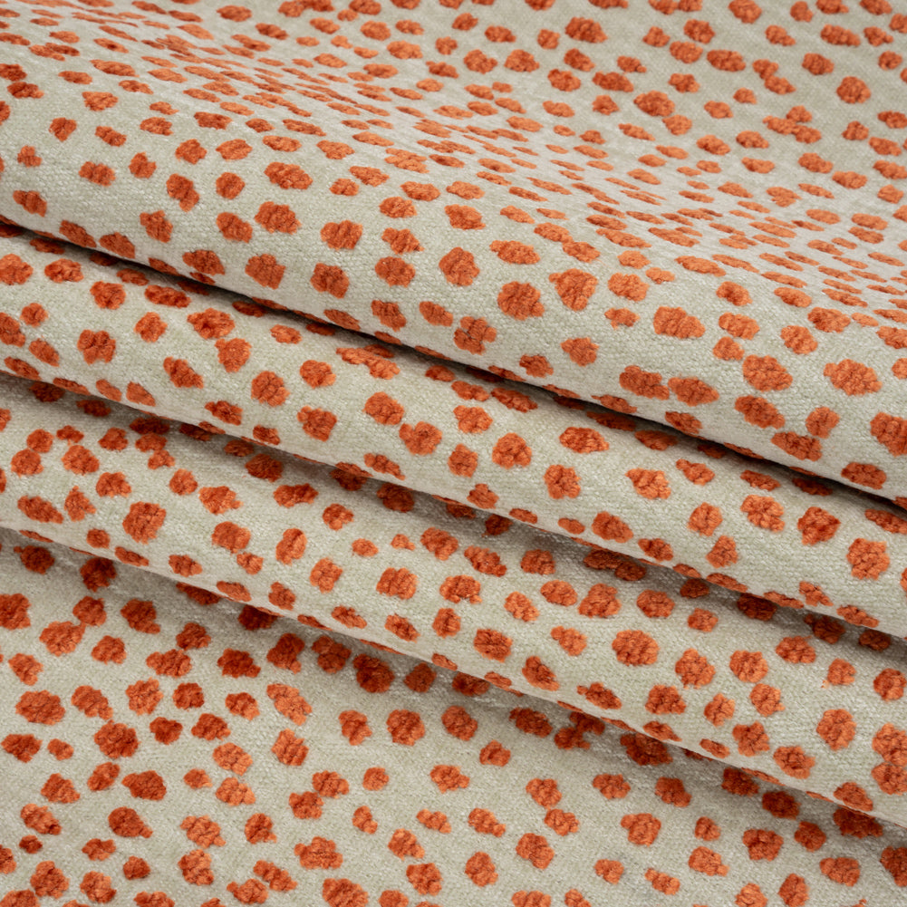 Upholstery Chenille - Cinnabar Spotted - Piperhill Collection Folded Upholstery Chenille - Cinnabar Spotted - Piperhill Collection Folded