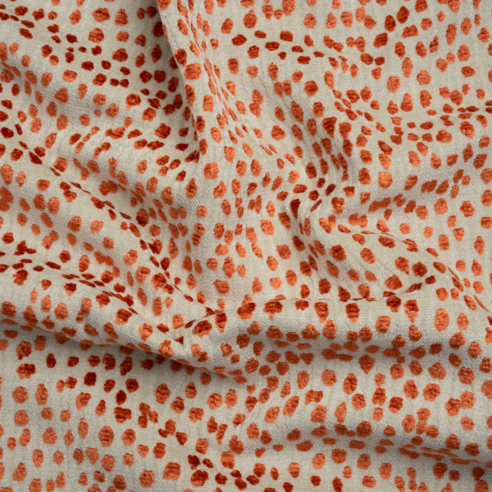 Upholstery Chenille - Cinnabar Spotted - Piperhill Collection Upholstery Chenille - Cinnabar Spotted - Piperhill Collection