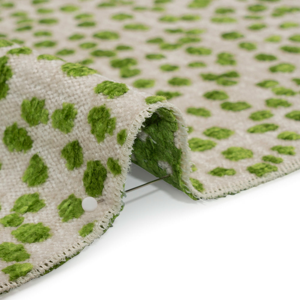 Upholstery Chenille - Grasshopper Spotted - Piperhill Collection Detail Upholstery Chenille - Grasshopper Spotted - Piperhill Collection Detail