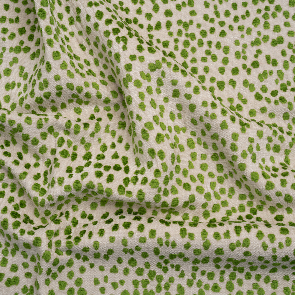 Upholstery Chenille - Grasshopper Spotted - Piperhill Collection Upholstery Chenille - Grasshopper Spotted - Piperhill Collection