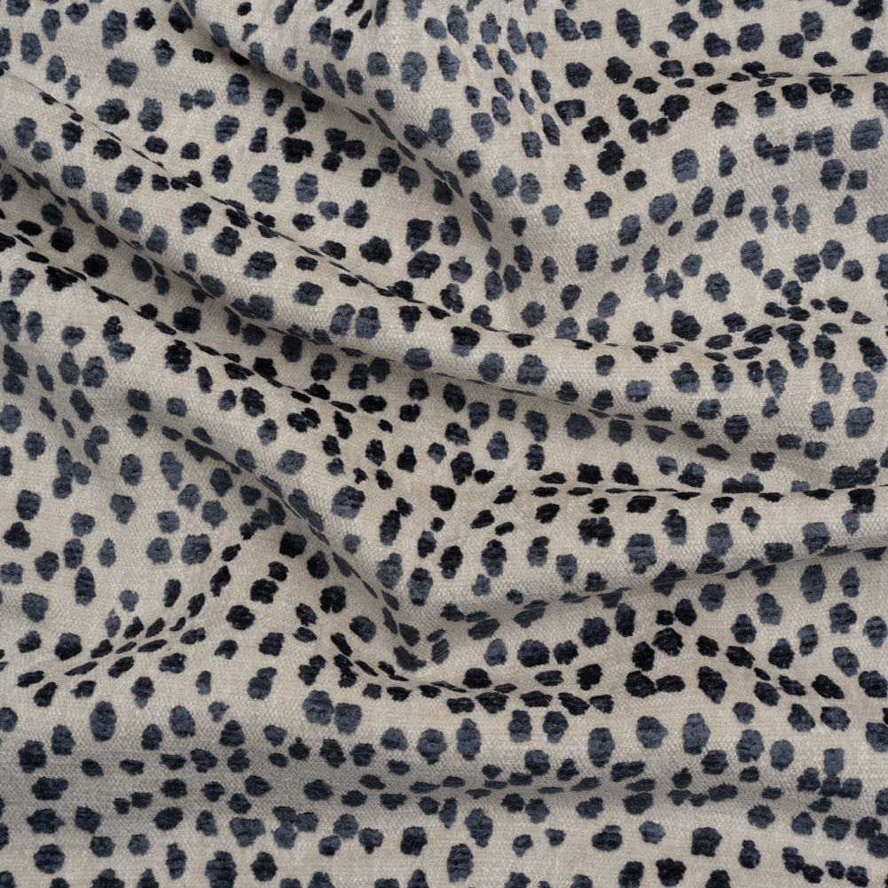 Upholstery Chenille - Sapphire Spotted - Piperhill Collection Upholstery Chenille - Sapphire Spotted - Piperhill Collection
