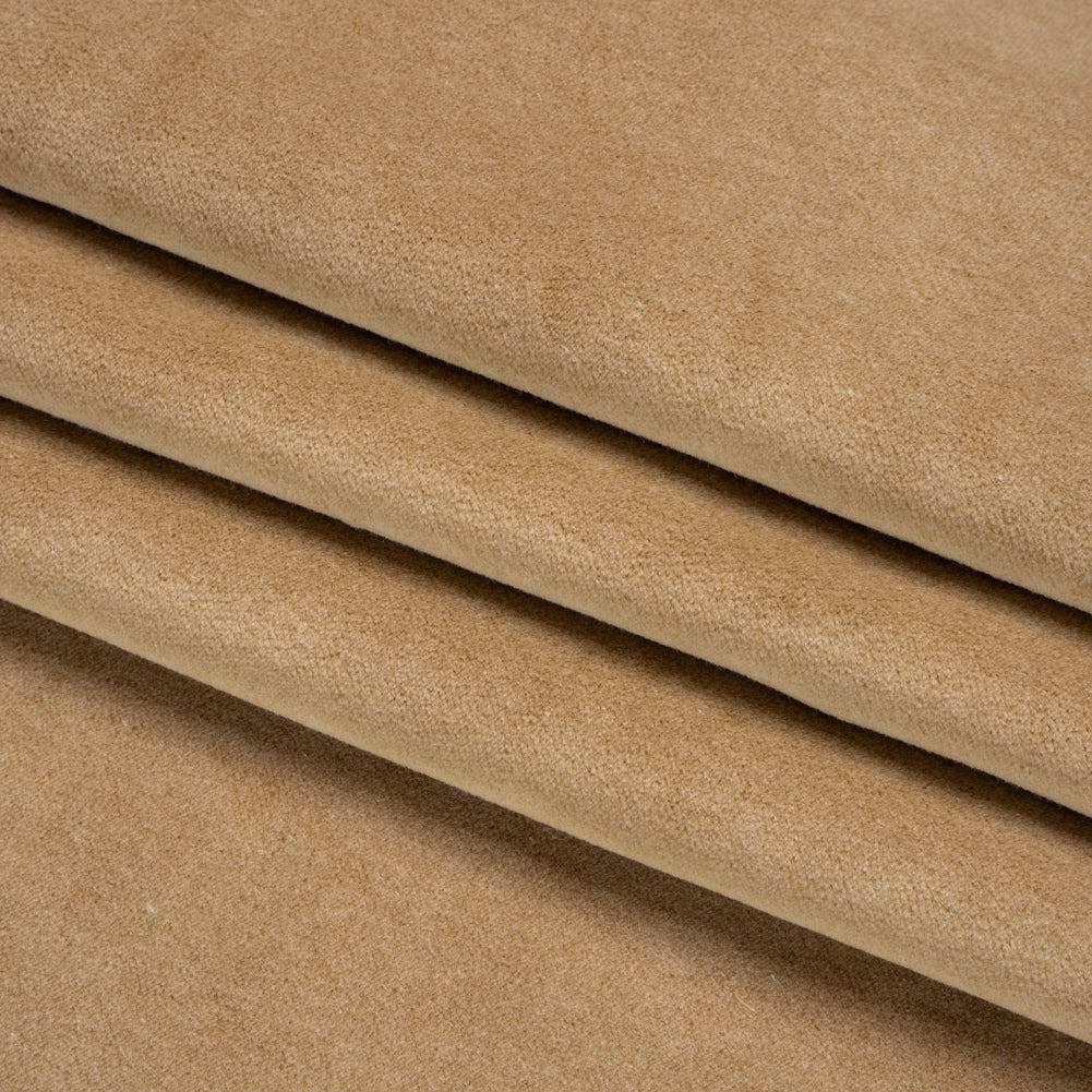 Cotton and Polyester Upholstery Velvet - Camel - Banton Collection Folded Cotton and Polyester Upholstery Velvet - Camel - Banton Collection Folded