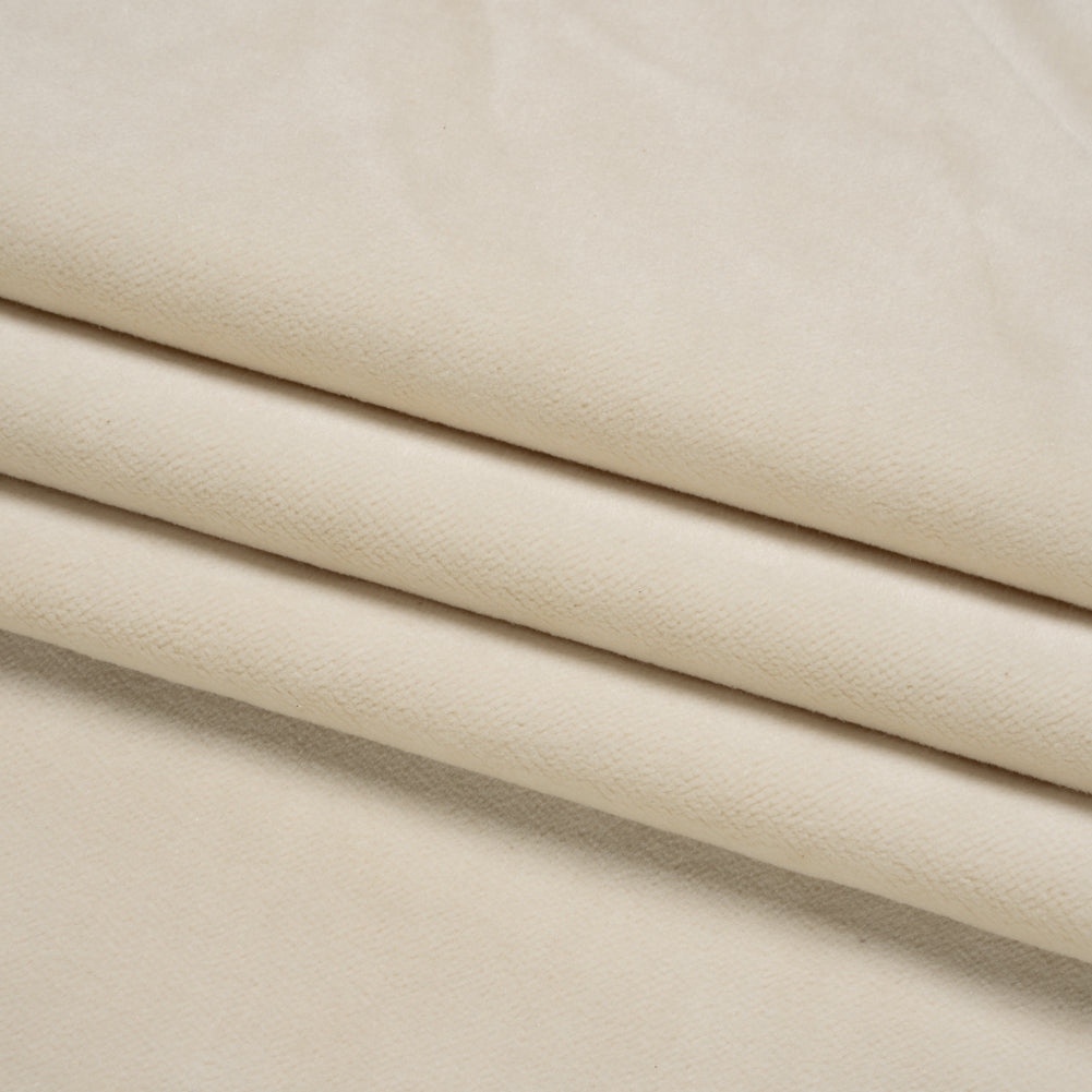 Cotton and Polyester Upholstery Velvet - Creme - Banton Collection Folded Cotton and Polyester Upholstery Velvet - Creme - Banton Collection Folded