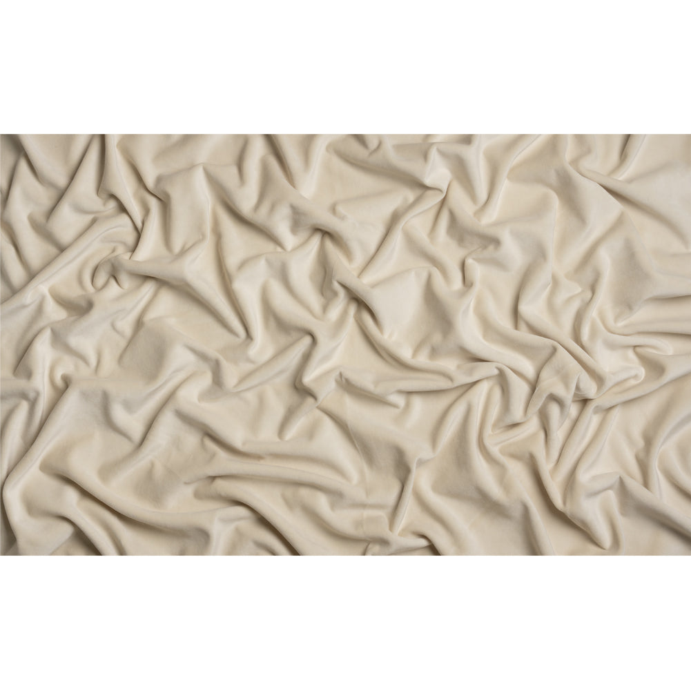 Cotton and Polyester Upholstery Velvet - Creme - Banton Collection Full Cotton and Polyester Upholstery Velvet - Creme - Banton Collection Full