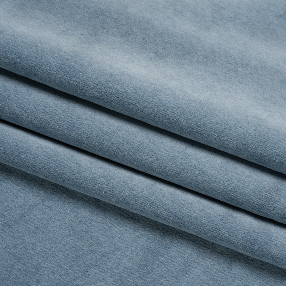 Cotton and Polyester Upholstery Velvet - Denim - Banton Collection Folded Cotton and Polyester Upholstery Velvet - Denim - Banton Collection Folded