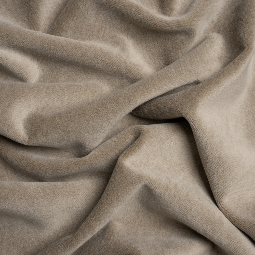 Cotton and Polyester Upholstery Velvet - Otter - Banton Collection Cotton and Polyester Upholstery Velvet - Otter - Banton Collection