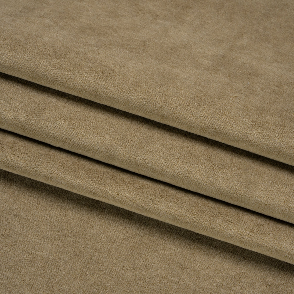 Cotton and Polyester Upholstery Velvet - Pebble - Banton Collection Folded Cotton and Polyester Upholstery Velvet - Pebble - Banton Collection Folded