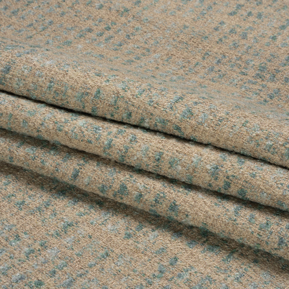 Tweedy Upholstery Boucle - Aqua - Torlea Collection Folded Tweedy Upholstery Boucle - Aqua - Torlea Collection Folded